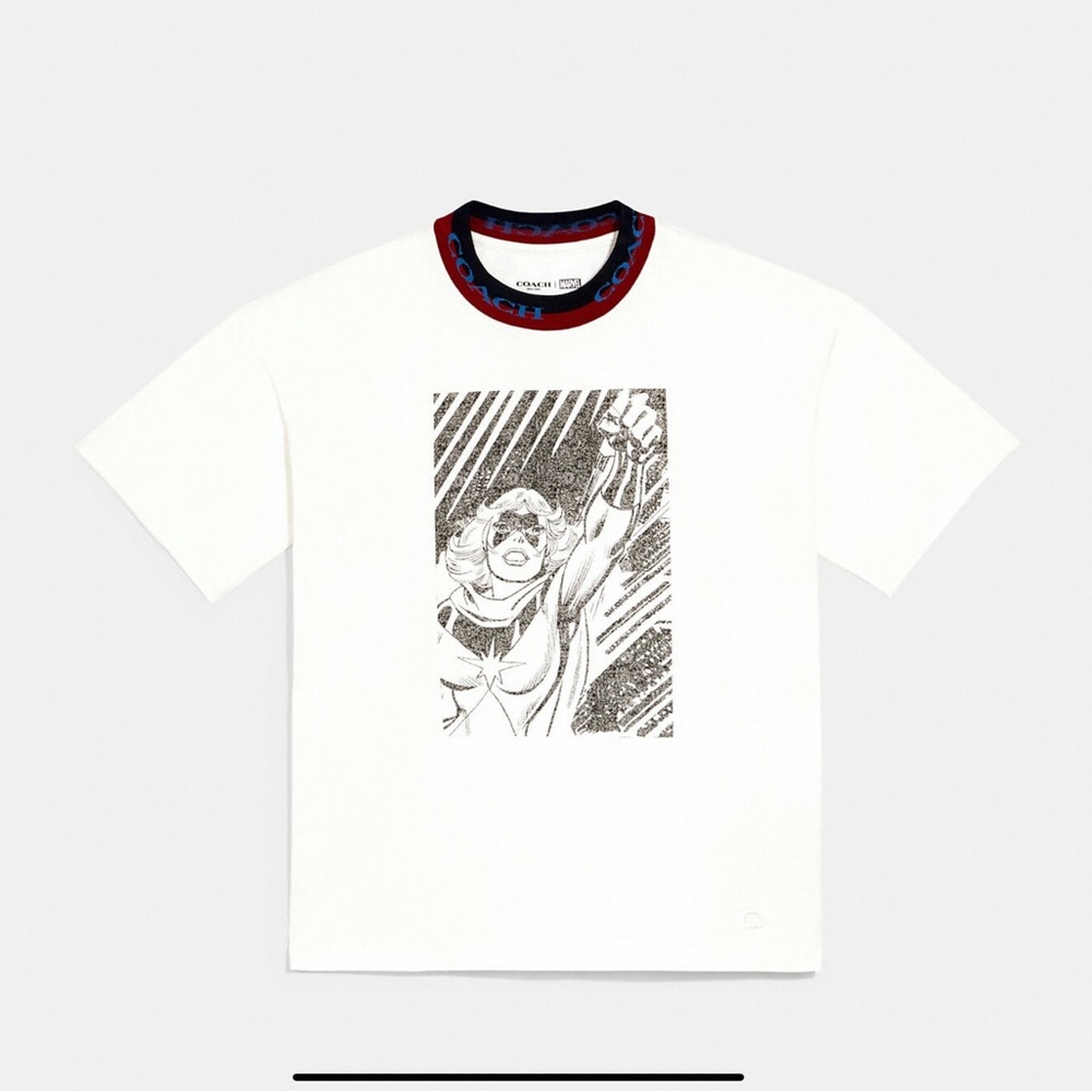 Limited Edition Coach x Marvel Captain Marvel Comic Graphic Oversized T-Shirt XS